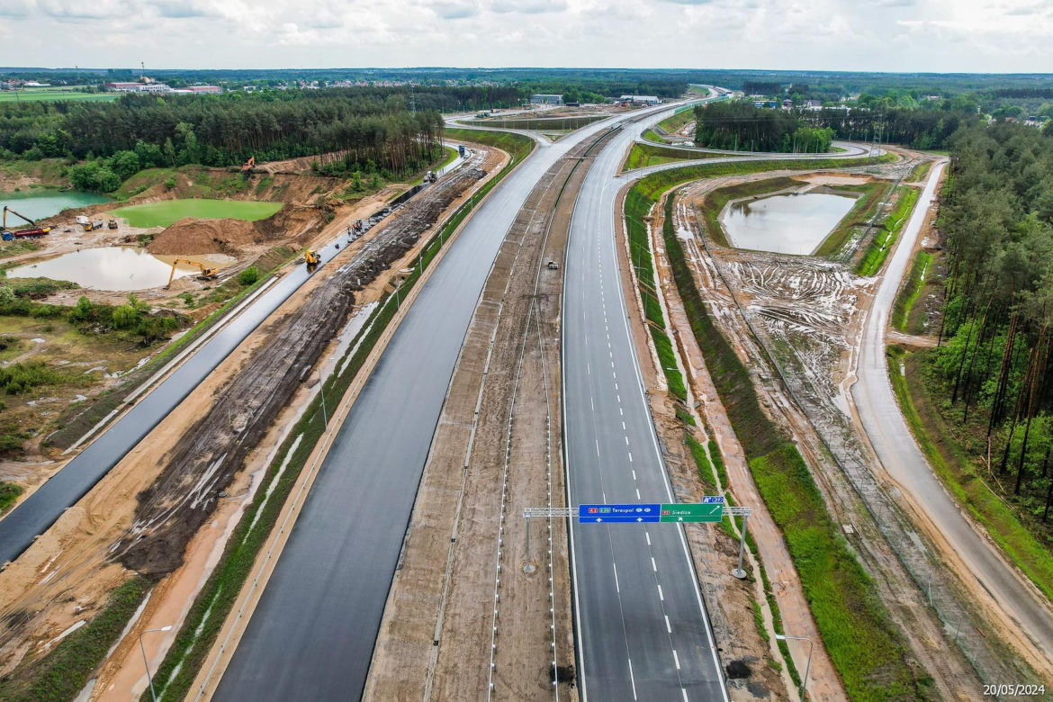 Tak wygląda plac budowy autostrady A2 od węzła Siedlce Zachód do węzła Siedlce Południe 