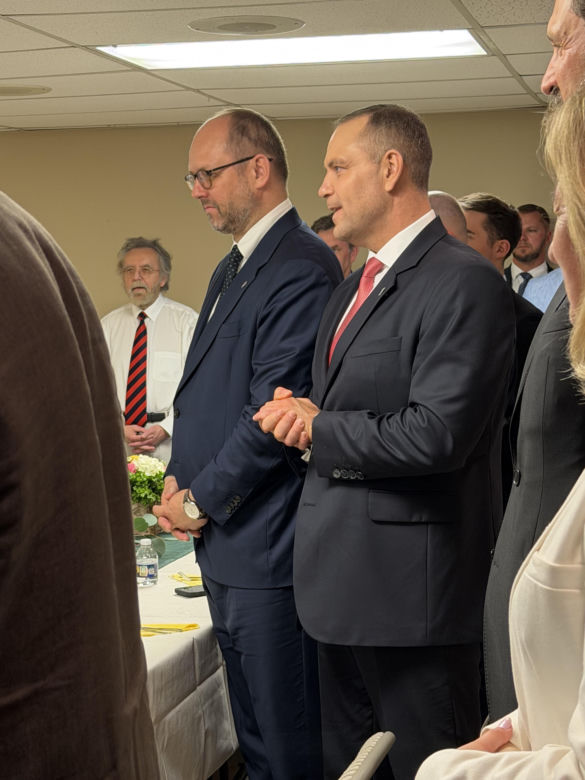 Karol Nawrocki na spotkaniu z Polonią po mszy w Maryland