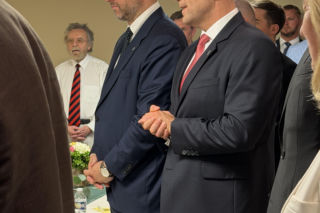 Karol Nawrocki na spotkaniu z Polonią po mszy w Maryland