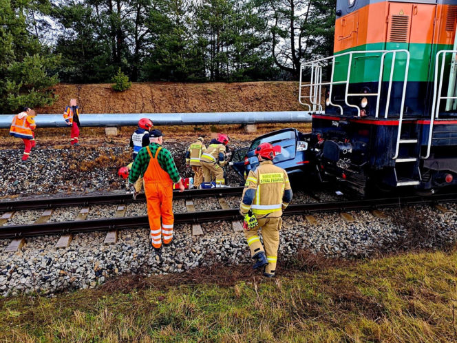 Polkowice. Wypadek na przejeździe kolejowym