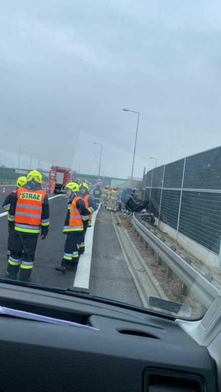 Wypadek na węźle A4 Tarnów-Centrum