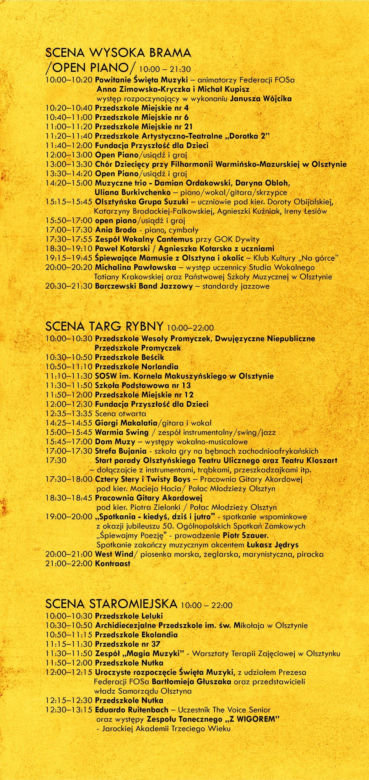  Święto Muzyki w Olsztynie 2024. Co będzie się działo? Program imprezy