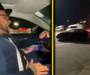 Popek Monster pali gumę w Mercedesie-AMG