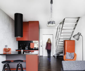 Loft w kolorach betonu i cegły