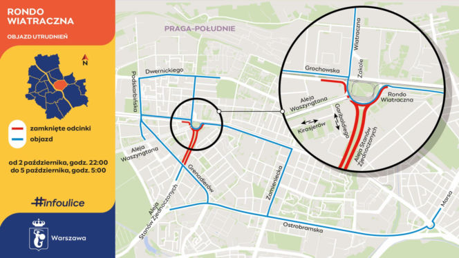 Asfaltowanie Alei Stanów Zjednoczonych - ZDM Warszawa