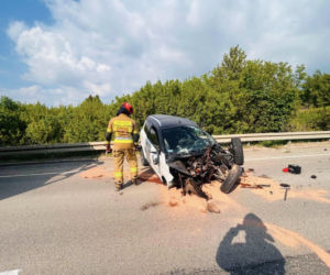 Wypadek na Szosie Zambrowskiej w Łomży. Jedna osoba została poszkodowana!
