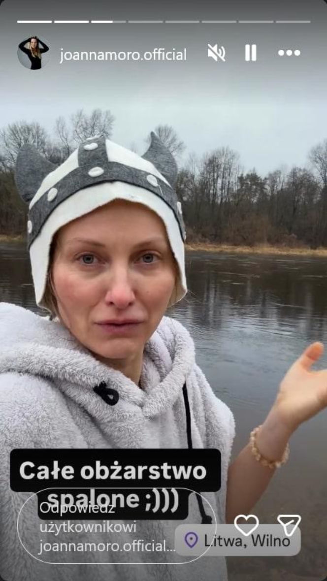 Fani drżeli o jej zdrowie, a ona… wskoczyła do lodu. Szokujące nagranie Joanny Moro!