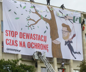Aktywiści weszli na dach Ministerstwa