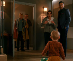 BrzydUla 2 odc. 83. Marek (Filip Bobek), Antoś (Szymon i Wojciech Gmerek), Ula (Julia Kamińska), Ala (Dorota Pomykała), Józef Cieplak (Marek Włodarczyk)