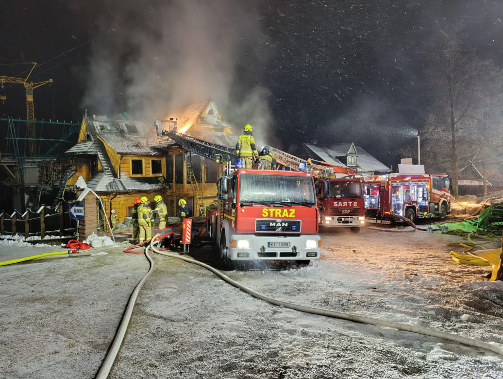 Gaszenie pożaru w Bukowinie Tatrzańskiej