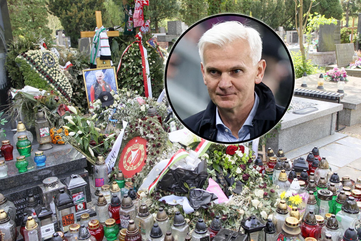 Grób Jacka Magiery na niecałe trzy tygodnie po pogrzebie