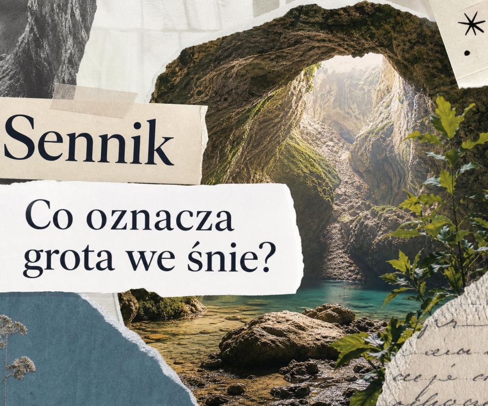 Skalna grota nad wodą i napisy Sennik, Co oznacza grota we śnie. O interpretacji snów czytaj w serwisie SE.