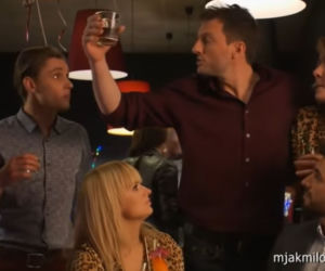 M jak miłość odc. 1439. Ula (Iga Krefft), Bartek (Arkadiusz Smoleński), Sonia (Barbara Wypych), Robert Wroński (Filip Gurłacz), Rafał Stadnicki (Jakub Kucner)