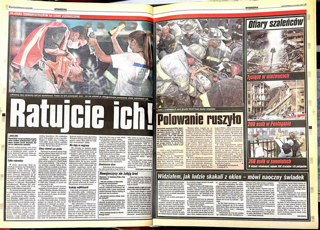 Atak na WTC. Tak opisywaliśmy go 25 lat temu
