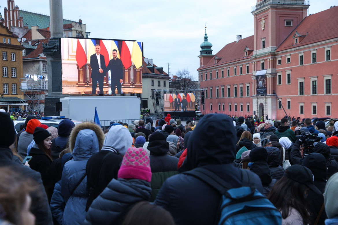 Wystąpienie Wołodymyra Zełenskiego na Zamku Królewskim w Warszawie