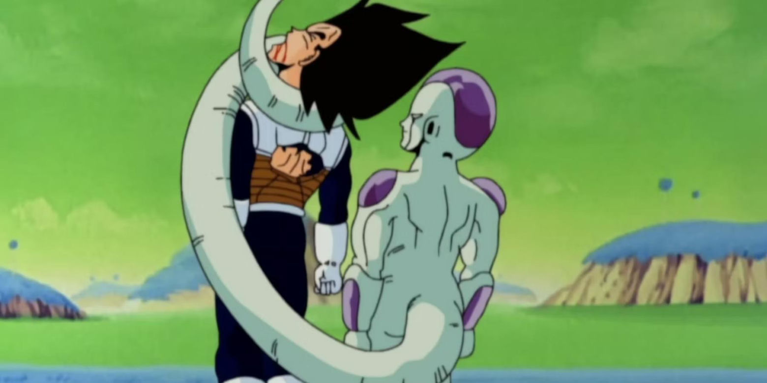 Frieza pokazujący, że Vegeta nie jest tym, za kogo się uważa