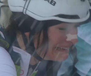 Iwona Januszyk zrozpaczona po swoim biegu