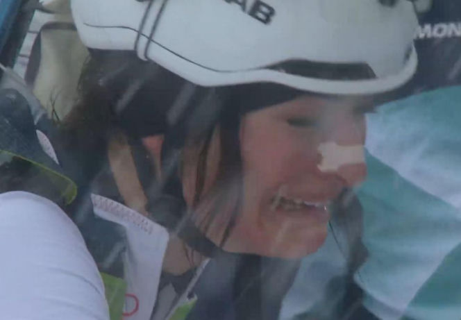 Iwona Januszyk zrozpaczona po swoim biegu