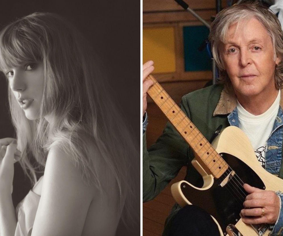 Zestawione zdjęcia Taylor Swift i Paula McCartneya z gitarą. O ślubie gwiazdy i występie Beatlesa przeczytasz na EskaRock.