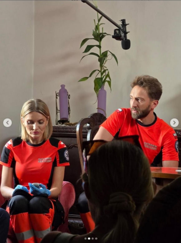 Na sygnale nowy sezon na planie. Beata (Justyna Sieniawska), Piotr (Dariusz Wieteska)