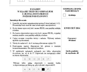 Egzamin gimnazjalny 2014 język rosyjski 