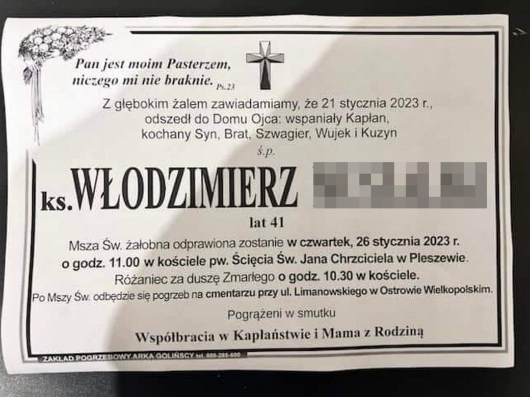 Tajemnicza i niespodziewana śmierć młodego księdza