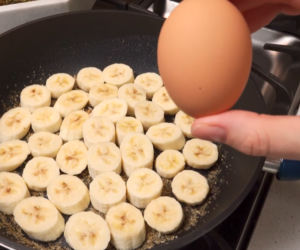 Ciasto bananowe z patelni z jednym jajem