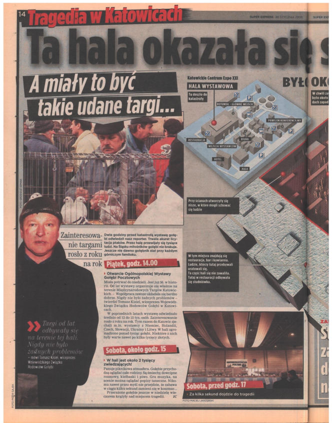 Zawalenie hali w Katowicach - archiwalne wydania "Super Expressu"