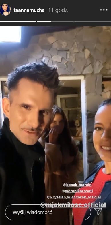 M jak miłość po wakacjach 2020. Kamil (Marcin Bosak), Magda (Anna Mucha), Anka (Weronika Rosati) 