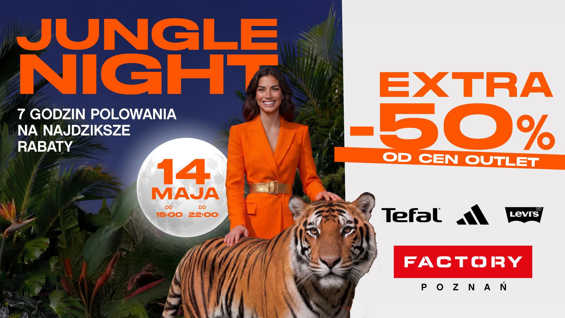 50% taniej tylko przez 7 godzin! Jungle Night wraca do FACTORY Poznań – szykuje się zakupowe szaleństwo