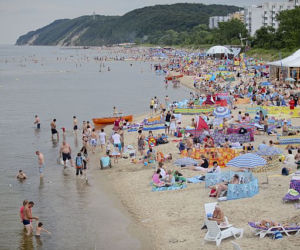 Morze plaża widok słońce