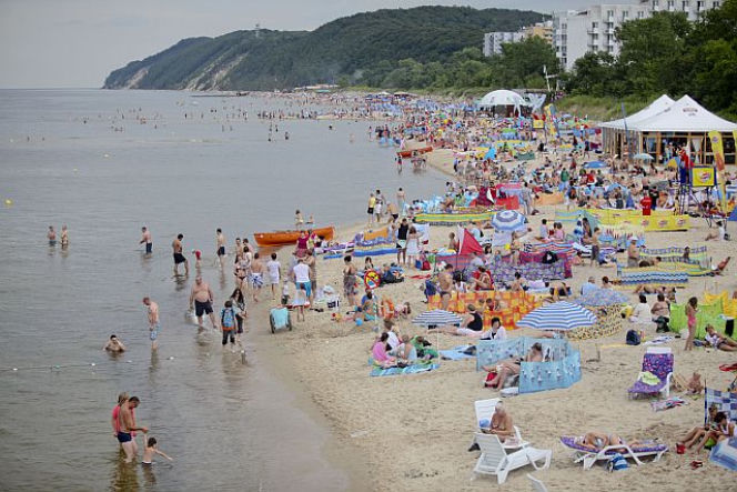 Morze plaża widok słońce