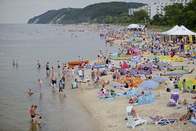 Morze plaża widok słońce