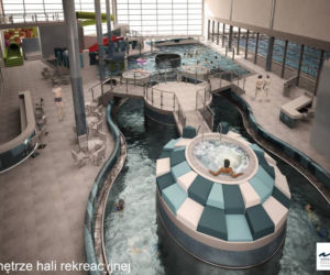 Aquapark w Chełmie – wnętrze hali rekreacyjnej