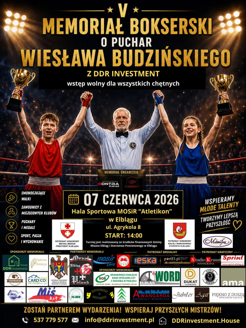 V Memoriał Bokserski im. Wiesława Budzińskiego już 7 czerwca w Elblągu