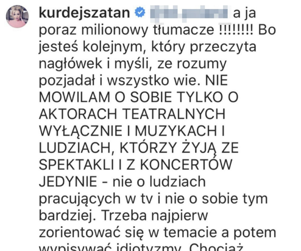 Basia Kurdej-Szatan  jak będzie trzeba odda aktorom wszystko co ma 