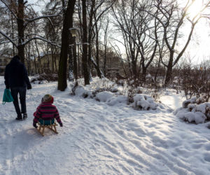 Park w Skawinie zachwyca zimą