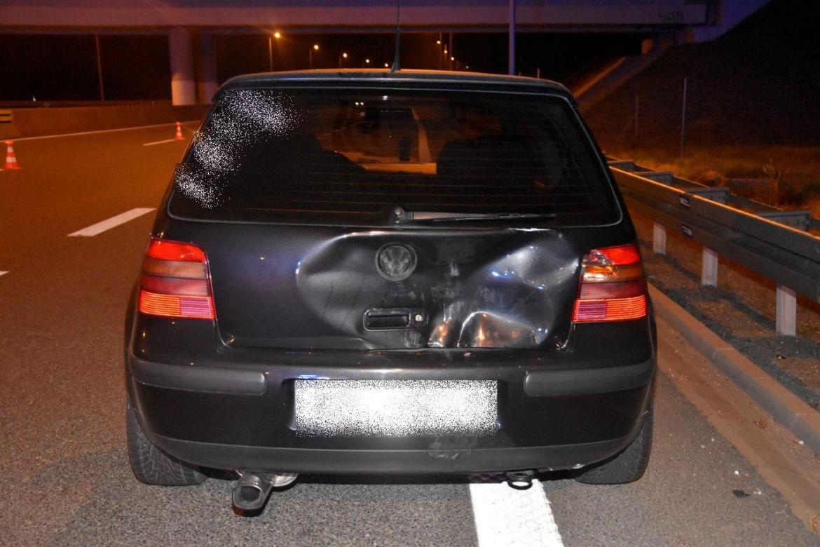 Wypadek na autostradzie A4. Motocyklista wjechał w samochód osobowy