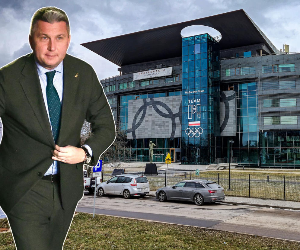 Prezes PKOl Radosław Piesiewicz. W tle siedziba komitetu. O kryzysie w PKOl przeczytasz na SE Superbiz.