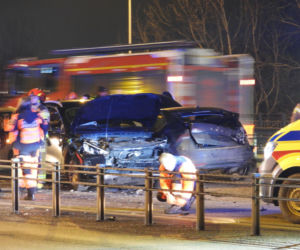 Zderzenie czterech aut na moście w Warszawie