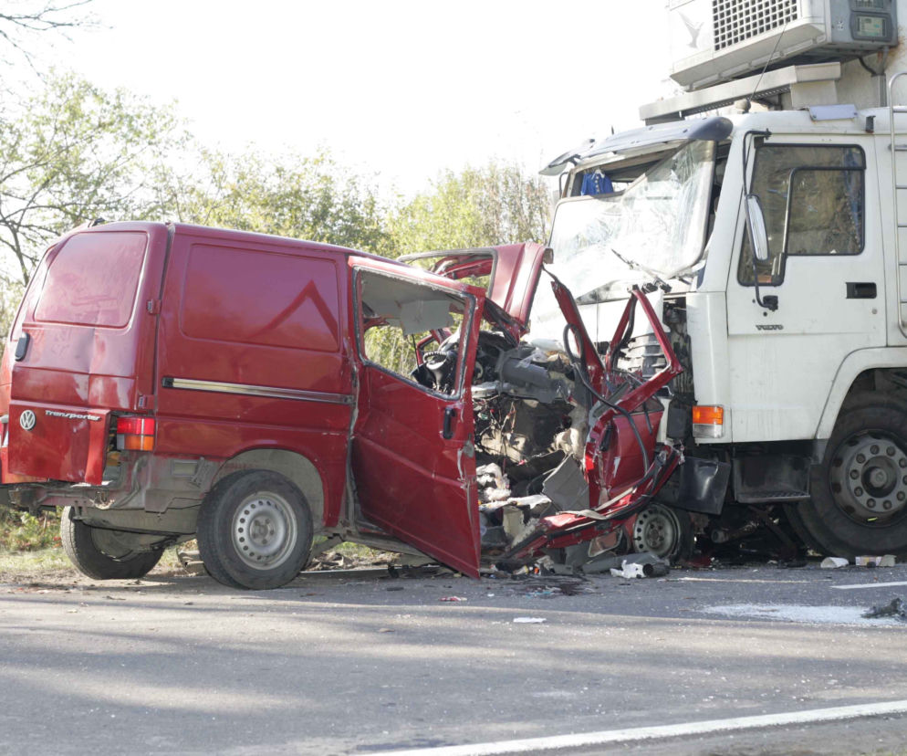 Wypadek pod Nowym miastem - wraki aut