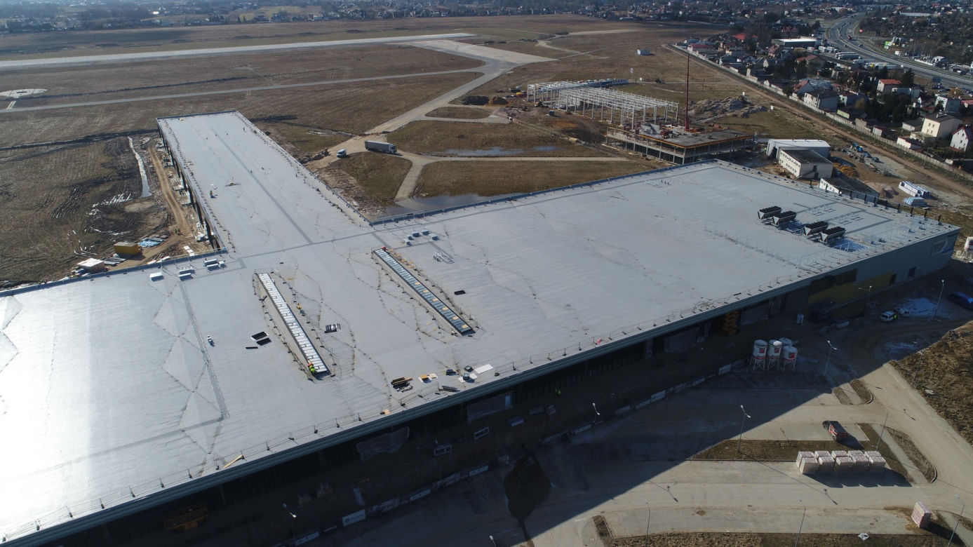 Postępy na budowie lotniska w Radomiu - marzec 2021