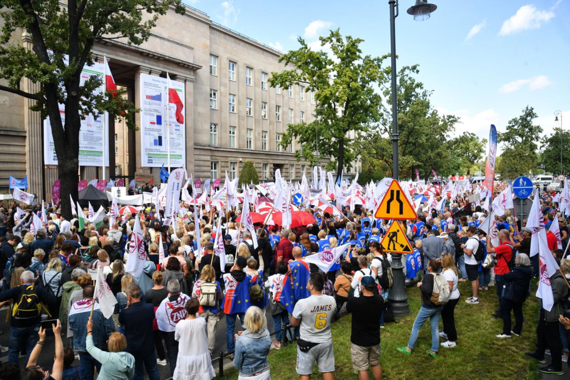 Protest nauczycieli w Warszawie