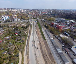 Budowa węzła Łękno - kwiecień 2021