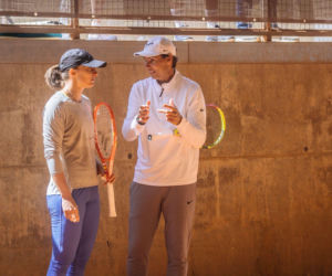 Iga Świątek i Rafael Nadal w czasie treningu na Majorce