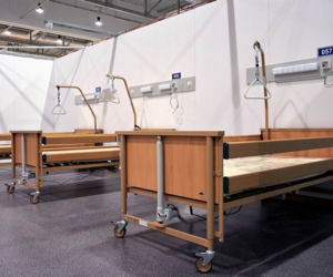 Tak wygląda szpital tymczasowy w Łodzi. Hala EXPO zmieniła się nie do poznania! 
