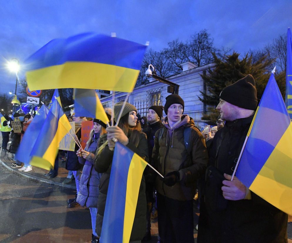 Kolejny protest pod ambasadą Rosji w Warszawie