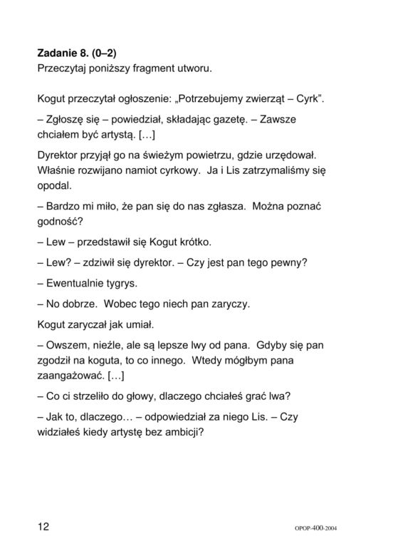 Egzamin ósmoklasisty 2020 - arkusz egzaminacyjny z jęz. polskiego