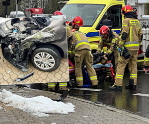 Wypadek na Maczka w Warszawie. Trzy osoby w szpitalu, ogromne utrudnienia w kierunku centrum.