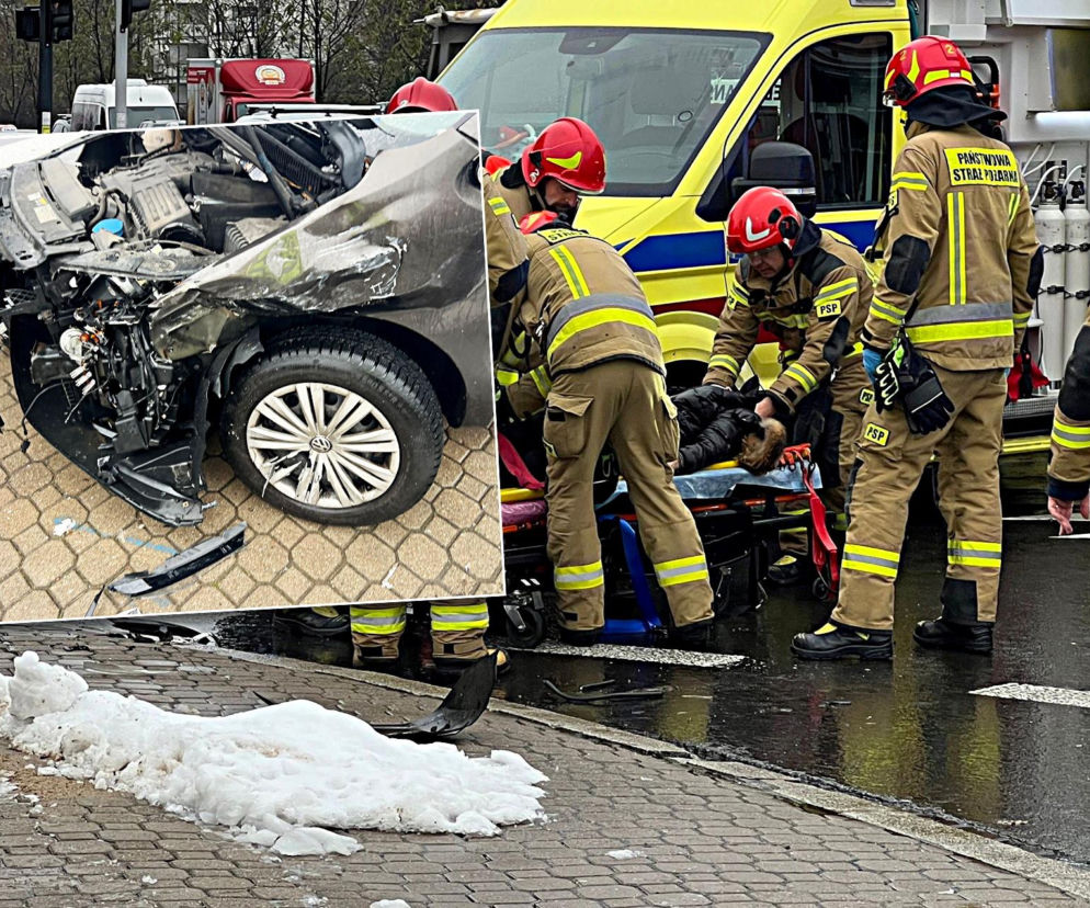 Wypadek na Maczka w Warszawie. Trzy osoby w szpitalu, ogromne utrudnienia w kierunku centrum.
